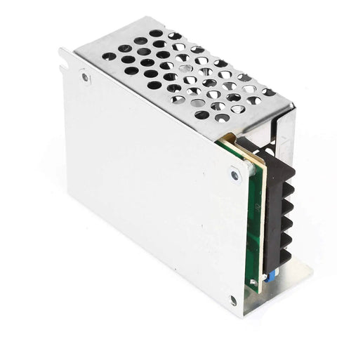 12V 2A LED Switching Power Supply With Built Tough Aluminum Alloy Case And Dual Cooling For Industrial DC Applications 25W Short Circuit Protection And Over Temperature Protection For LED Lighting And Equipment, silver vented case