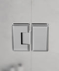 Glass To Glass Mount Hinge 180 Degree Self Closing Satin Finish Solid Forged Brass Dope Beveled Edge For Frameless Showers Fits 3/8 Inch And 1/2 Inch Glass mounted on shower glass