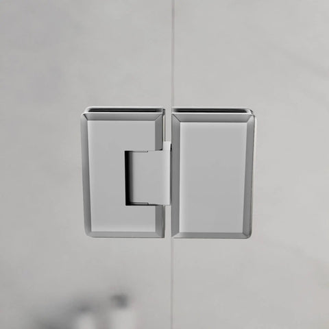 Glass To Glass Mount Hinge 180 Degree Self Closing Satin Finish Solid Forged Brass Dope Beveled Edge For Frameless Showers Fits 3/8 Inch And 1/2 Inch Glass mounted on shower glass