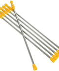Stainless Steel Garden Sprayer Extension Rod 17.7 Inch Replacement Wand for Easy Tall Plant Watering, yellow nozzles visible