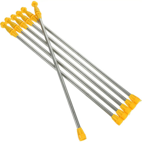 Stainless Steel Garden Sprayer Extension Rod 17.7 Inch Replacement Wand for Easy Tall Plant Watering, yellow nozzles visible