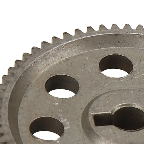 Close-up of TT02 Differential Metal Spur Gear Set 64T Main Gear for One Tenth Scale RC Cars and Trucks Upgrade Kit Durable Alloy Gear