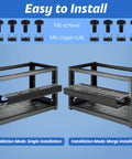 Four Pack 19 Inch 1U Server Rack Cable Management Kit with 24 Slot Horizontal Cable Raceway Gear, M6 screws and cage nuts shown