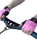 Light Pink Rowing Gloves For Women With Super Grip Silicone Palm For Unmatched Anti Slip Control On Indoor Rowing Machines