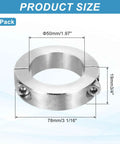 Beefy 50mm Bore Double Split Shaft Collar In 304 Stainless Steel Clamping Shaft Collars For Industrial Automation Drive Shafts Motor Bases Conveyor Belt Systems And Machine Tools, 2 pack, 19mm thick