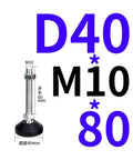 Four Piece Universal Adjustable Furniture Leveling Feet With Heavy Duty Swivel Base And Screw Thread Glides M8 M10 M12 Set, M10 size with steel stud and rubber base.