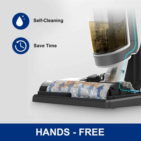 Roller Brush Replacement Set For iFloor 3 And Floor One S3 Cordless Wet Dry Vacuum shown with self-cleaning feature