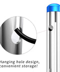 CYCEARTH bicycle bottom bracket press-in bearing removal tool with blue cap, chrome-plated steel body, side view