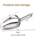 12 Oz 304 Stainless Steel Ice Scoop With Magnetic Hook Heavy Duty Bar Kitchen Scoop For Ice Maker And Freezer Large Scoop