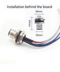 M12 4 Pin A-Coded Straight Male Connector Cable IP67 Waterproof back-locking connector for industrial automation, dimensions shown