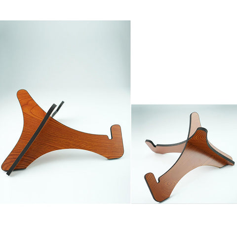 Built Like A Tank Wood Handpan Stand, Compact Display Rack For Steel Tongue Drums, Portable Holder from multiple angles.