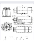 Heavy Duty Water Cooled Electric Spindle With Automatic Tool Changer Bt40 For Cnc Metal Milling and Mold Processing technical drawing with dimensions.