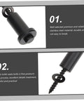 Stainless steel black bolts for toilet seats, showing durability and detail in close-up view, against a white background.