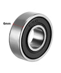 698-2RS Double-Sealed Deep Groove Ball Bearings 8mm x 19mm x 6mm, carbon steel, close-up view of side and seal