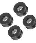 Set Of 4 Nylon Coated U Type Pulley Wheel Bearings 8x39.5x20.1mm Rail Ball Bearings For Smooth Quiet Motion In DIY Gearhead Projects And Equipment With Grease Packed For Easy Install And Low Maintenance, four bearings on white