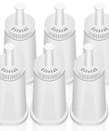 Top Shelf Coconut Activated Carbon Water Filter Replacement For Compatible Espresso Machines, six white units for chlorine and scale removal.