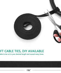 Ultimate 173 Piece Cable Management Kit With Heavy Duty Adhesive Wall Clips And Secure Cord Ties, soft black cable ties on a spool.