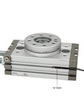 Pneumatic rotary actuator with aluminum body and circular degree-mark dial; front view (MSQB/MSQA)