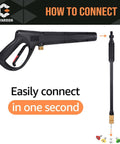 Pressure Washer Gun With Extension Wand And Five Spray Nozzle Tips M22 14mm And 15mm Fittings Replacement For Ryobi Karcher