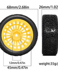 High-Grip 68mm Rally Tire Set For 1/10 RC Cars, Durable Rubber Wheel Tires For Mixed Terrain, Upgrades For Tt01 Tt02 Xv01 Xv02 Rally Models