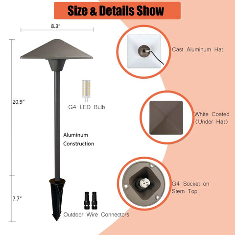 Low Voltage Pathway Lights Kit For Outdoor Spaces Cast Aluminum Landscape Fixture With Replaceable G4 LED Bulbs Black Finish 2 Pack