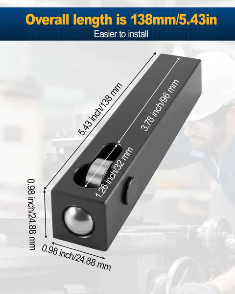 Insanely Smooth Mini Lathe Burnishing Tool For Traditional And CNC Lathes Roll Forming Polisher, length 138mm, black design.