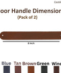 Full Grain Leather Drawer Handles For Cabinets And Dressers Handmade Durable Leather Cabinet Hardware Brown 2 Pack Dimension