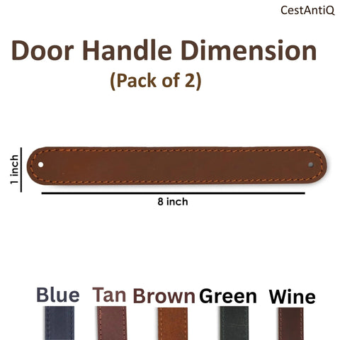 Full Grain Leather Drawer Handles For Cabinets And Dressers Handmade Durable Leather Cabinet Hardware Brown 2 Pack Dimension