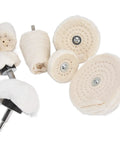 Top Tier 7 Pcs Polishing Wheel Kit With Buffing Flannel Abrasive Tools For Car Detailing Auto Body Work And Metal Shining Projects That Look Absolutely Awesome - assorted cotton flannel buffing wheels.