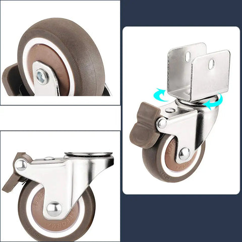 Heavy Duty Furniture Caster Wheels Set Of 4 With Brake And U Bracket Glide Smooth On Any Floor Silent Tpe Rubber Swivel Castors Built Tough For Everyday Loads Double Bearing Total Game Changer Move Day