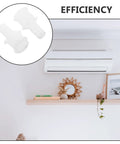 Whisper Quiet Air Conditioner Deflector Bushing Sweep Clips White Plastic Stabilizer Brackets For Secure Cooling And Cabinet Door Fronts Replacement, white AC clips shown on wall unit