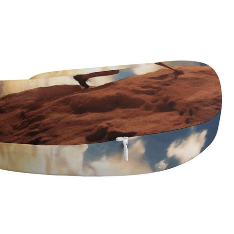 Rock Climbing Inspired Travel Pillow For Neck Support with polyester cover and zipper detail