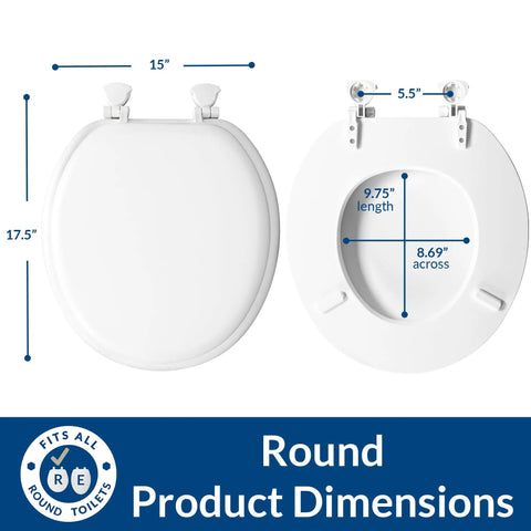 Super Comfy Padded Toilet Seat With Plush Vinyl Cushion And Sturdy Wood Core Guarantees A Tight As A Drum Fit Quick Release Hinges Handle Daily Messes Without Hassle Warm Bone Shade Adds Sweet Character To Any Standard Round Bathroom
