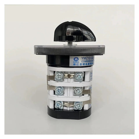 Front view of Rotary Cam Switch Changeover 0 To 7 Position 3 Pole 3 Stage Industrial Grade 660V 32A with 12 terminals