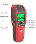 Heavy Duty Digital Wall Scanner And Stud Finder With Live Wire And Electric Cable Detector Metal Probe Tool showing features and display.