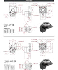 Heavy Duty Hollow Rotary Platform Gearbox With Rock Solid 360 Degree Rotation And Adjustable Gear Ratios 5 To 1 Or 10 To 1 technical drawing showing dimensions.