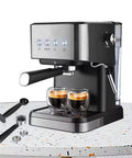 Skip The Long Line With This Fire 20 Bar Espresso Machine Featuring Programmable Settings with dual espresso shots.