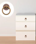 Retro Style Ring Cabinet Pulls And Drawer Handles In Solid Brass 4cm Antique Bronze Finish Dope For Wardrobe And Dresser Cabinets 2 Pack Hardware Upgrade For Home Decor on white dresser