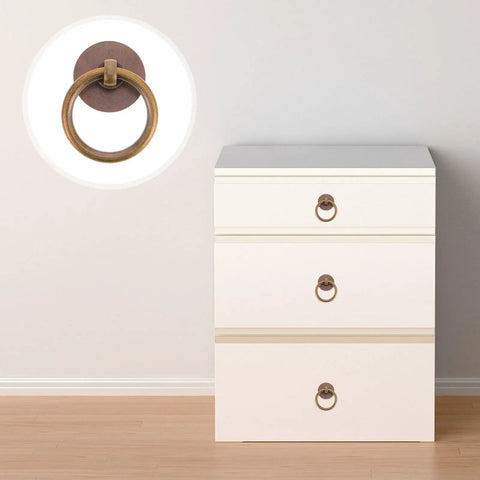 Retro Style Ring Cabinet Pulls And Drawer Handles In Solid Brass 4cm Antique Bronze Finish Dope For Wardrobe And Dresser Cabinets 2 Pack Hardware Upgrade For Home Decor on white dresser