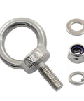 10 Piece M6 x 16mm Stainless Steel Eye Bolts Set With Nuts And Washers Heavy Duty Lifting Eye Bolts For Rigging And Hoisting
