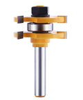 No Nonsense Tongue And Groove Router Bit Set With T Shape And 1/4 Inch Shank, premium hardened steel cutter with anti kickback features.