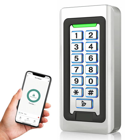 Wireless Keypad Access Control System With Weatherproof Metal Build Stand Alone Door Entry EM Card Reader Backlit Keypad