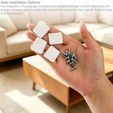 Premium Mini Swivel Casters 4 Pack No Drill Furniture Wheels, installation tools: tape and screws for easy mobile furniture.