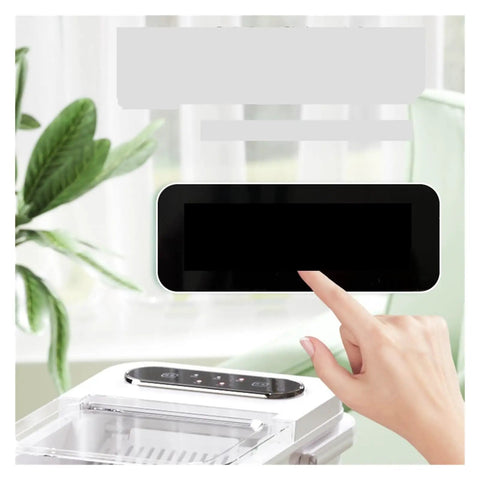 Top Notch Countertop Ice Maker Chills Out Daily With Twenty Six Pounds Of Crisp Cubes Includes Free Scoop Storage Bin, user operating control panel.