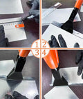 11 Inch Hand Seamers Sheet Metal Pliers With PVC Handle And Straight Jaws In Use Bending Aluminum And Steel In Tight Spaces