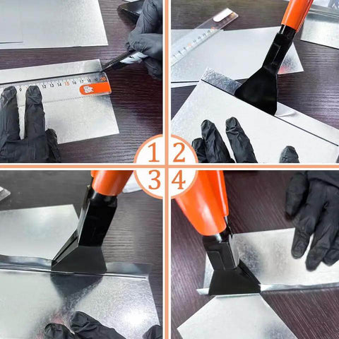11 Inch Hand Seamers Sheet Metal Pliers With PVC Handle And Straight Jaws In Use Bending Aluminum And Steel In Tight Spaces