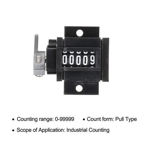 Handheld Five Digit Old School Mechanical Tally Counter With Spring And Pull Stroke Clicker No Return To Zero Durable Manual Counter