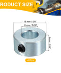 Four Pack 5/16 Bore Shaft Collars With 5/8 Outer Diameter And 5/16 Thick Carbon Steel Zinc Plated Includes M4 Set Screws And Wrench Industrial Grade Precision Fit Secure Shaft Clamp For Machine Tools Landing Gear Stopper Wheel Collar, 16 mm OD, 8 mm thick