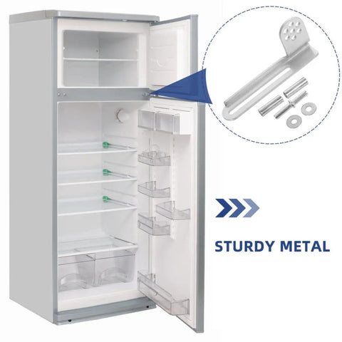 Three Pack Y-223 Refrigerator Door Hinge Kit In Galvanized Steel Silver, Universal Chest Freezer Hinge Set For Smooth Door Operation, Durable Construction, Precise Fit, Easy Retrofits, Long Lasting Stability installed on refrigerator door
