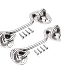 WUUWCHODC Snap Hook Latch for Gate Door Window Cabin with Mounting Screws, stainless steel hook with screws, 76mm length.